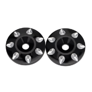 MACH-1 RACING // 1:8 WING BUTTON BLACK W SILVER TEAR DROPS